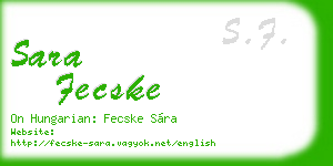 sara fecske business card
